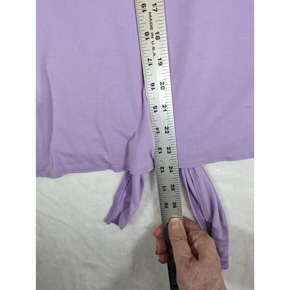 Veronica M Anthropologie Womens Solid Lilac Wide VNeck Spandex/Rayon Top Size M - Picture 8 of 9